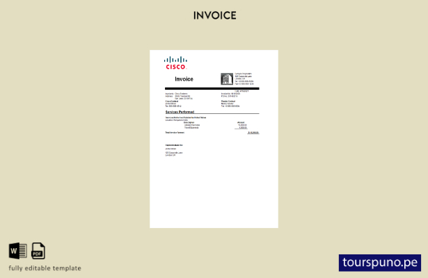 lista para imprimir plantilla de factura de Cisco de EE. UU.